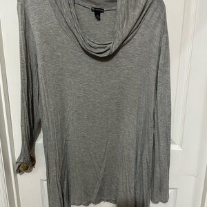 New Directions Gray Cowl Neck Top